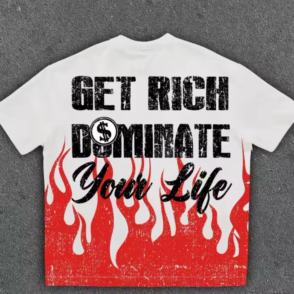 White and Red Graphic Men's Shirt
